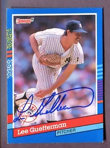 1991 Donruss #124 Lee Guetterman Autographed Signed AUTO New York Yankees - Picture 1 of 2