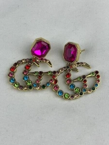 Gucci Gold Multicolour Stone GG Shaped Charming Earrings - Picture 1 of 5