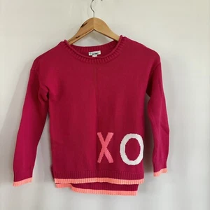 OLD NAVY Girls XO Knit Sweater Pullover Medium M Pink Long Sleeve - Picture 1 of 7