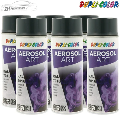 6x DUPLI COLOR Aerosol Art Sprühlack RAL 7016 Anthrazit Grau glänzend 400ml - Bild 1 von 2