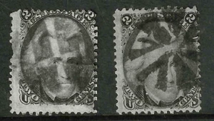 Sc #73 x 2 Blackjack Fancy Cancel 2 Cent Jackson 1861 Civil War US 10B76 - Picture 1 of 4
