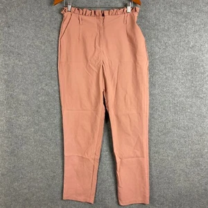 Ally Pants Womens 10 Pink Capri 3/4 Length Crop Paper Bag Pockets Office Ladies - Picture 1 of 14