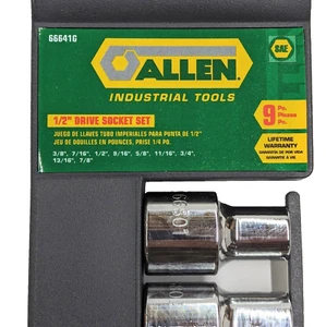 Allen Industrial 1/2" Drive Socket Set 9 Pieces SAE 66641G Auto Repair Tools - Picture 1 of 4