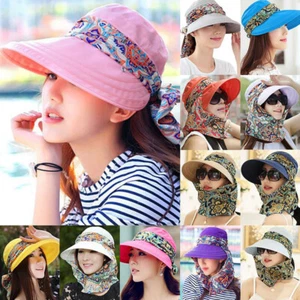 Womens Floral Bucket Sun Hat Floppy Wide Brim Travel Foldable Summer Casual Caps - Picture 1 of 25
