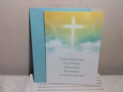 RSVP TARJETA DE FELICITACIÓN SIMPATÍA Nueva con Sobre "Deja que la luz de Dios te guíe..." Foto 1 de 2