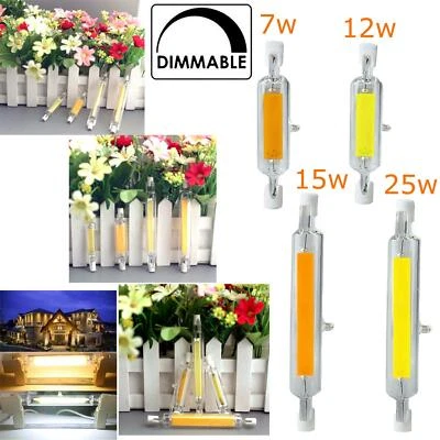 R7s LED 118mm 78mm Dimmable COB Bulbs 7W 12W 15W 25W 110V 220V Glass Tube Light - Image 1 of 4