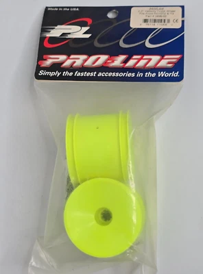 PRO-LINE 2.2" Velocity Yellow Truck Wheels Front RC10T2 & T3 2635-02 RC Part NEW - Image 1 of 4