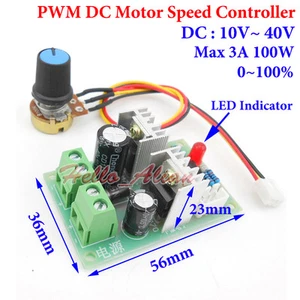 DC 10V-40V 12V 18V 24V 36V DC Motor Adjustable Speed Driver Regulator Switch - Picture 1 of 4