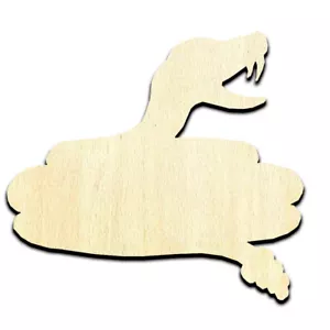 Rattlesnake Laser Cut Out Unfinished Wood Shape Craft Supply - Picture 1 of 6