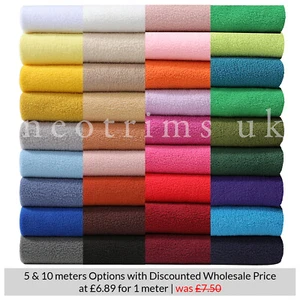 5 Meters Polar Fleece Fabric Wholesale Bulk Buy,Anti Pill Neotrims,35 Colours - Picture 1 of 51