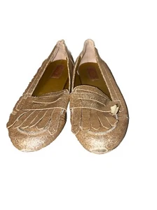 SCARPE MOCASSINO JOYFOLIE ORO GLITTER MIRABELLA FRANGE adolescente graffiato leggero pulito - Foto 1 di 10