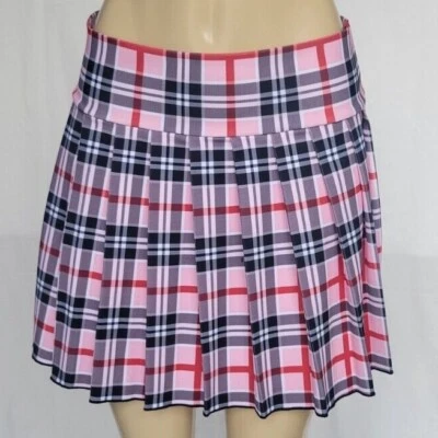 MINI REGULAR Falda Spandex Plisada a Cuadros (Fresa) Foto 1 de 4