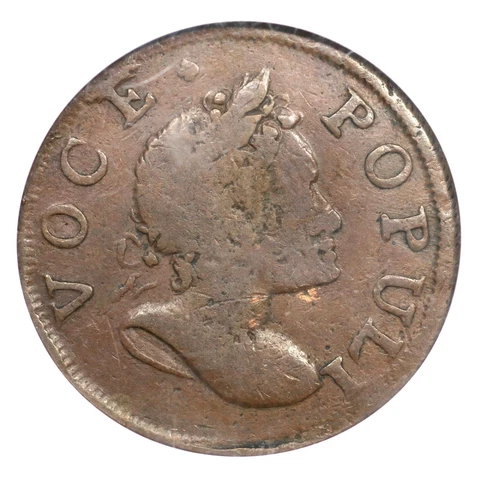 1760 N-2 R-3 NGC VF 30 No P Voce Populi Half Penny Colonial Copper Coin 1/2p Cover