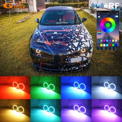 For Alfa Romeo 159 Brera Spider Multi Color RGB LED Angel Eyes Kit Bluetooth APP - Image 1 of 4