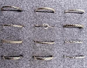 NEW RELEASE: Lot of 1/2 Dz (6) assorted Sterling Silver band rings. 1802-SS