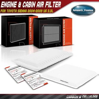 Filtro de aire de cabina de motor y carbono para Toyota Sienna 2004 2005 2006-2009 V6 3,3 L Foto 1 de 4