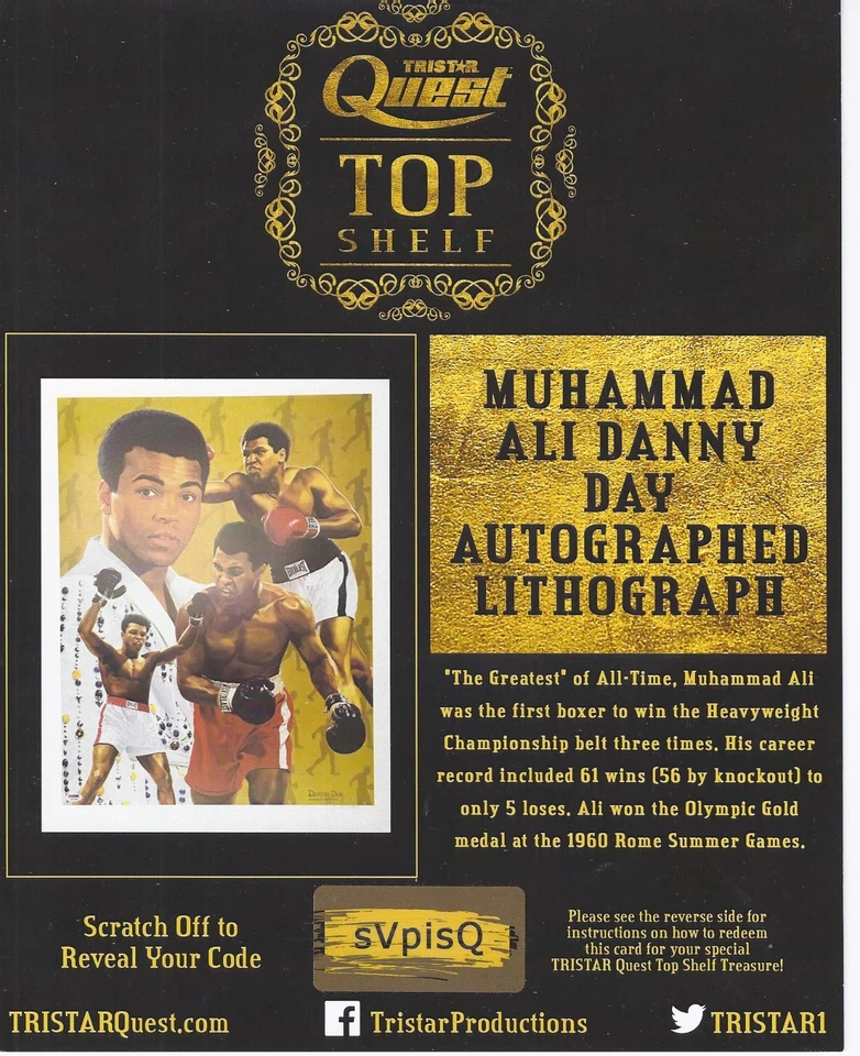 2017 TRISTAR QUEST TOP SHELF MUHAMMAD ALI AUTOGRAPHED LITHOGRAPH AUTO SICK SSP - Image 1 of 1