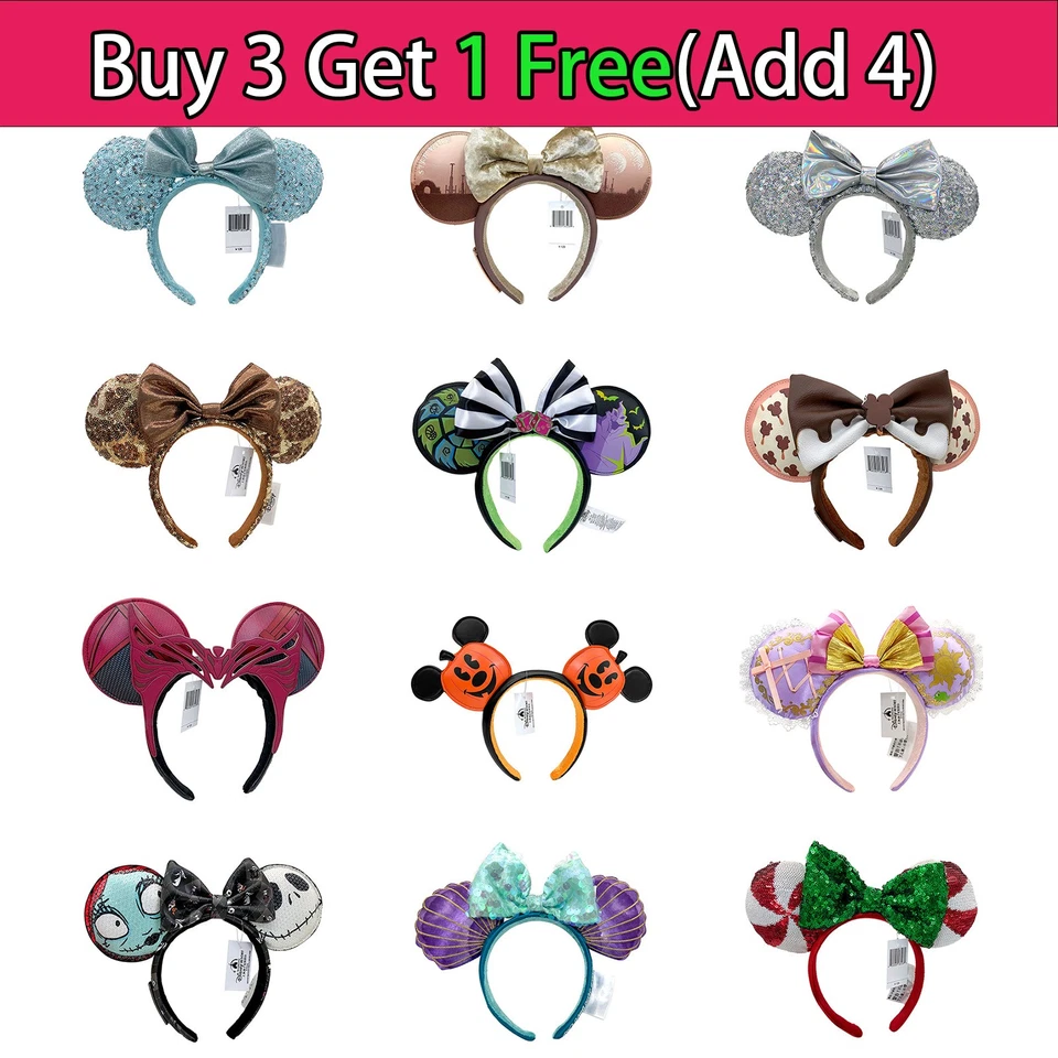 200 styles of Disney- Park Mickey Ears Princess Holiday Party Headbands - Image 1 of 4