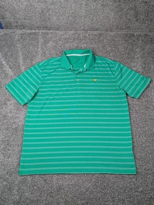 Camisa polo masculina de golfe Masters XL listra verde PGA Golf Masters Tech stretch - Imagem 1 de 4