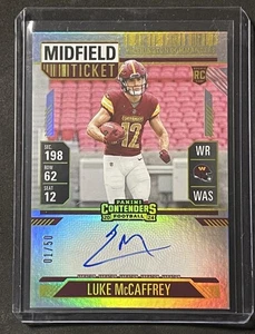 2024 CONTENDERS LUKE MCCAFFREY RC MIDFIELD TICKET VARIATION AUTO #1 /50 #121 - Picture 1 of 3
