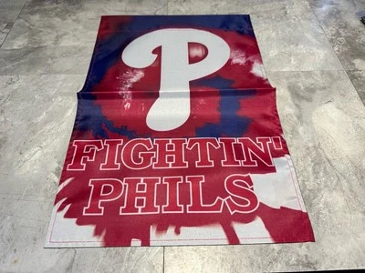 MLB Philadelphia Phillies Tie-Dyed Garden Flag 2 Sided Premium Yard Flag. - Image 1 of 2