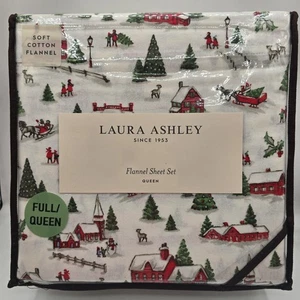 Laura Ashley Holiday Village Weihnachten Flanell Queen Bettwäsche Set - Bild 1 von 6