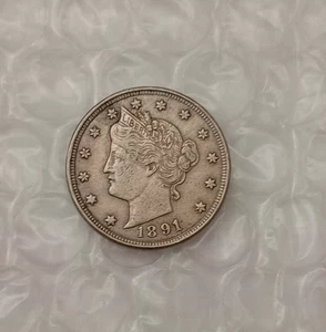 USA 5 Cents~ Liberty V Nickel 1891~* XF ~ With Cents - Picture 1 of 6