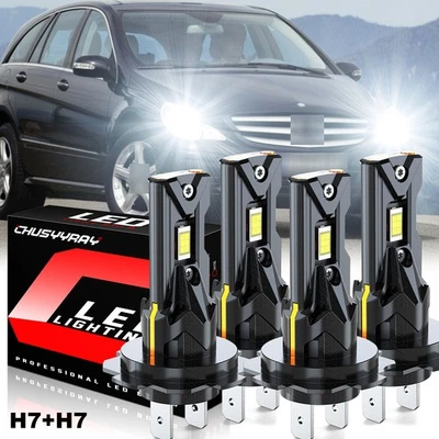 Kit de faros LED de haz alto y bajo para Mercedes-Benz R350 2006-2010 4x 6000K Foto 1 de 4