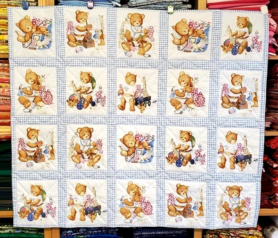 Nueva manta bebé "Baby Bear" muy linda hecha a mano y acolchada a mano para niño pequeño Foto 1 de 4