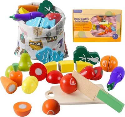 HVDHYY Giochi in Legno Taglio Frutta e Verdura Giocattolo Cucina per Bambini L - Immagine 1 di 4