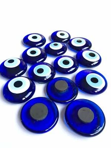 Evil Eye Blue Glass Magnet Wedding Favors Good Luck Charm 4.5 cm Fridge Magnet - Picture 1 of 4