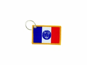 Keychain keyring embroidered embroidery patch double sided flag new york usa - Bild 1 von 1