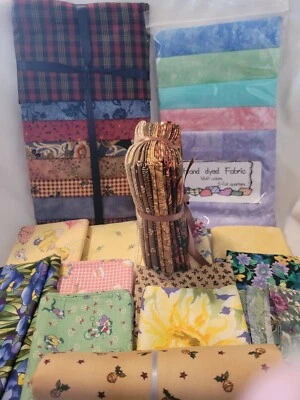 33 cuartos de grasa de algodón teñidos a mano JoAnn telas arco iris B20 Foto 1 de 4