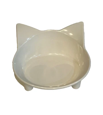 Tazón de comida para gatos patas orejas de melamina blanco plato de novedad antideslizante blanco Foto 1 de 4