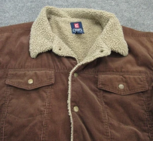 Ralph Lauren Chaps Jacket Mens XL Brown Corduroy Sherpa Lined Snap Up Adult XL - Picture 1 of 12