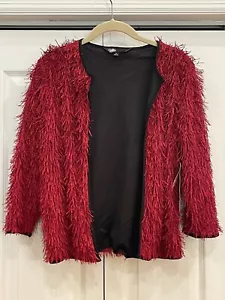 Lularoe Elegant Stella Bolero Jacket Red Eyelash Fringes - Costume - X small NWT - Picture 1 of 8