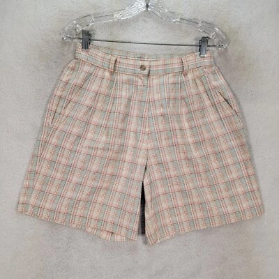 Vtg 90s Pink Check High Academia Grandmacore Chino Preppy Womens Shorts Size 6P - Image 1 of 4