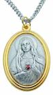 Immaculate Heart of Mary Medal 1.5"L Pendant Metal Medallion w/ Stainless Chain