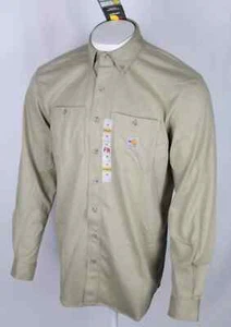 Camisa Carhartt FR Para Hombre Botones Algodón Fuerza Larga Ajuste Original Resistente al Llama KH - Imagen 1 de 5