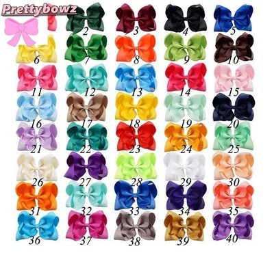 5 INCH BIG HAIR BOWS CLIP PIN ALIGATOR CLIPS GROSGRAIN RIBBON BOW GIRL  - Image 1 of 4