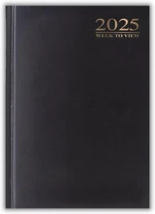 2025 A4 Diary Week to View Desk Diary Hard Backed Diary - Picture 1 of 40