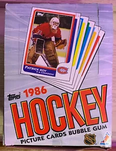 Topps Hockey 1986/87 - Caja de cera vacía - Mike Bossy en la parte inferior - En muy buen estado - Imagen 1 de 6