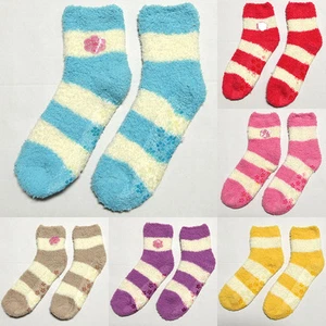6, 12 pares de calcetines de invierno suaves antideslizantes para mujer a rayas lisas 9-11 - Imagen 1 de 2