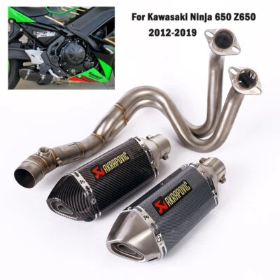 Whole Exhaust System for Kawasaki Z650 Ninja 650 ER6F EX650F Muffler Front Pipe - Image 1 of 4