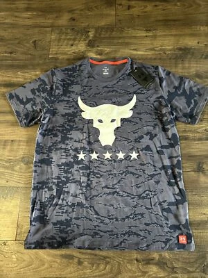 Project Rock Veterans Day Show Camiseta Camuflada Entrenamiento Gimnasio Entrenamiento Camiseta Para Hombre LGT  Foto 1 de 4