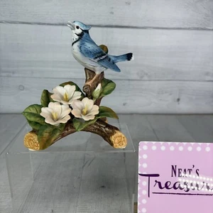 1981 Royal Carlton Arnart BLUE JAY VOGEL Blumen Zweig 6" signierte Figur - Bild 1 von 21