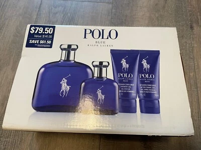 POLO BLUE/RALPH LAUREN 4 Piece Set With Travel Case B-d18 - Image 1 of 4