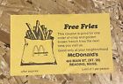 vintage mcdonalds 1970’s Free Fry Coupon New Old Stock Rare
