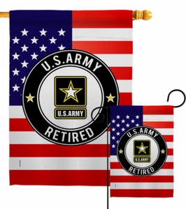 United State Army Retired Garden Flag Armed Forces Gift Yard House Banner - Picture 1 of 19