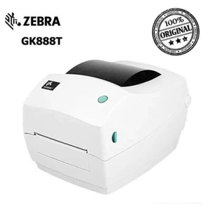 Zebra Desktop GK888T Thermal Transfer Barcode Sticker Label Printer - Afbeelding 1 van 9